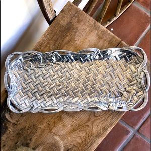 ARTHUR COURT BUNNY BASKET EASTER TRAY Ribbons NEW!